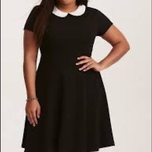 TORRID - Plus Size Textured Skater Dress - Wednesday Addams - X2